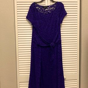 Purple floral lace dress
